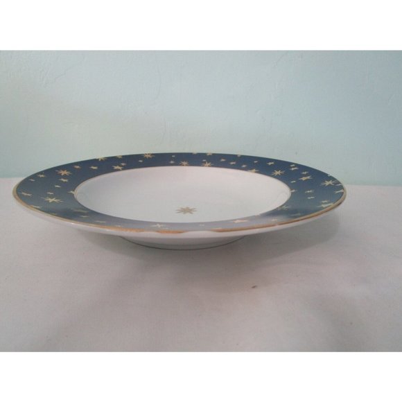 Galaxy by Sakura Rim Soup Bowl14kt Gold Stars on Dark Blue Fine Porcelain EUC - Picture 11 of 11